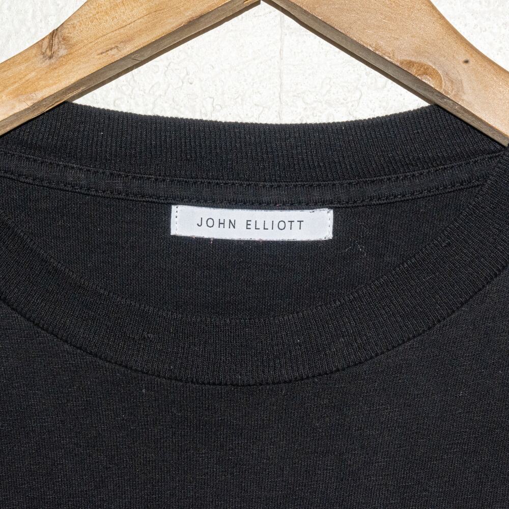 John Elliott Life Is Always Sweet Long Sleeve University Tee In Black Sz 0 View 3